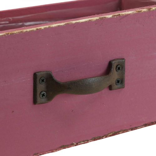Floristik24 Macetero cajon madera deco violeta 25×13×9cm