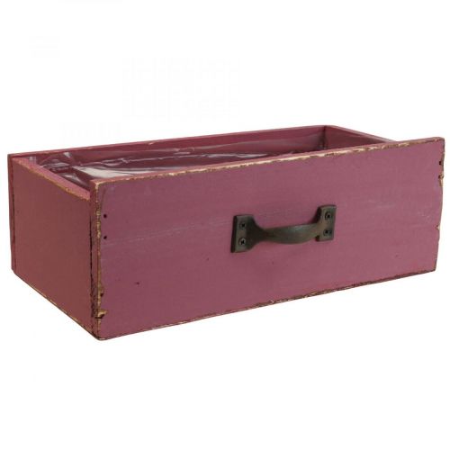 Floristik24 Macetero cajon madera deco violeta 25×13×9cm