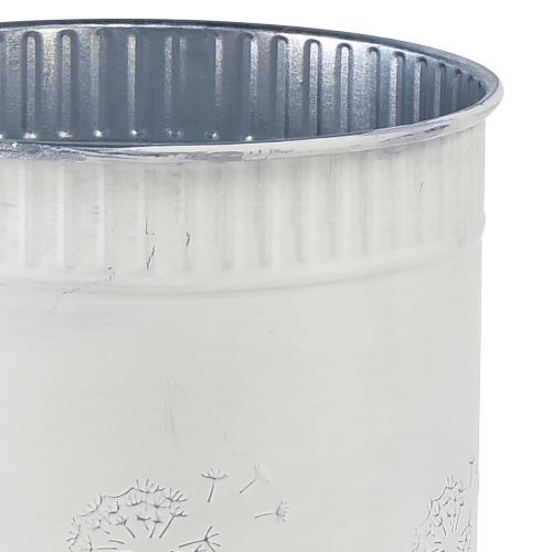 Floristik24 Macetero de diente de león blanco Ø12,5cm H14cm