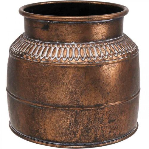 Artículo Macetero grande metal cobre relieve macetero decorativo Ø22cm H21cm