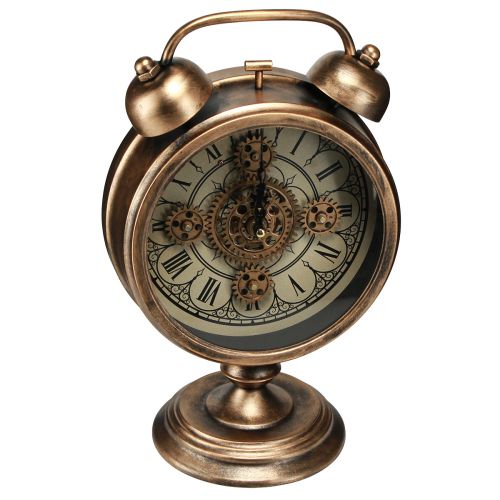 Floristik24 Reloj con números romanos vintage metal bronce Ø22cm