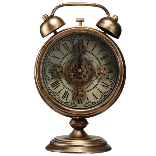 Artículo Reloj con números romanos vintage metal bronce Ø22cm