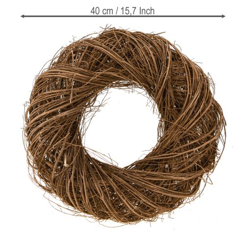 Artículo Corona decorativa de olmo hecha de ramas, corona de olmo natural Ø40cm