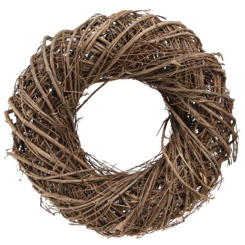 Artículo Corona decorativa de olmo marrón natural Ø23–25cm H6,5cm 2ud