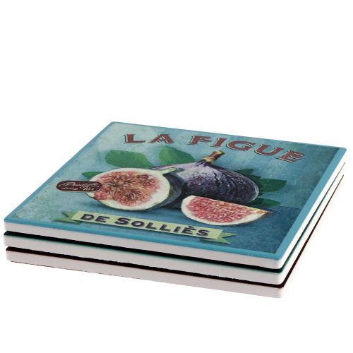 Floristik24 Posavasos de cerámica motivo fruta vintage 15x15cm 3ud