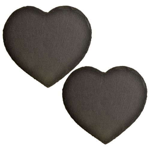 Corazón de pizarra de San Valentín Corazón decorativo negro 25 cm 2 piezas