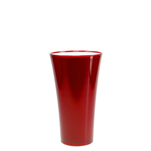 Floristik24 Jarrón “Fizzy” Ø13,5cm H20cm rojo 1ud