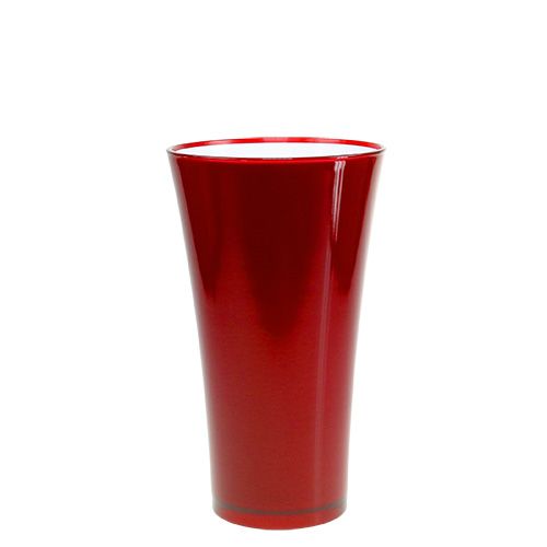 Floristik24 Jarrón “Fizzy” Ø16cm H27cm rojo, 1 ud
