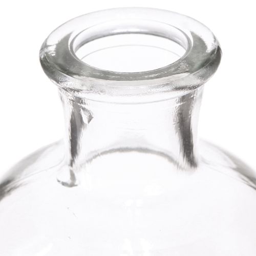 Floristik24 Jarrón botella de vidrio jarrón botella de vidrio transparente Ø5,5cm H10cm 6 piezas