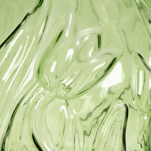 Artículo Jarrón de cristal con diseño de tulipán en relieve para decoración de interiores, 22,5cm