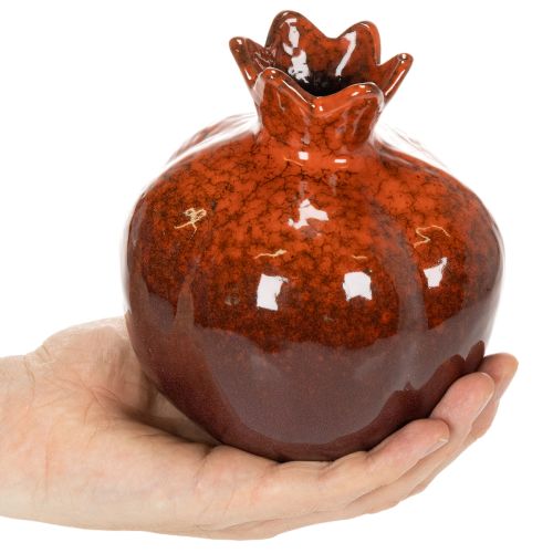 Decoración de granada de cerámica, brillante, 14 cm | Floristik24.es