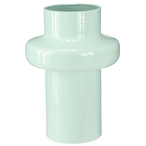 Artículo Jarrón de metal Florero Verde menta pastel Ø16,5cm H23,5cm