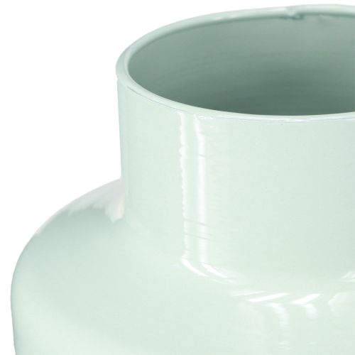 Artículo Jarrón de metal Florero Verde menta pastel Ø16,5cm H23,5cm
