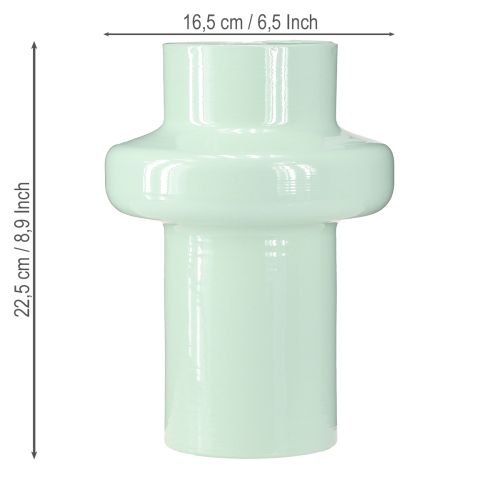 Artículo Jarrón de metal Florero Verde menta pastel Ø16,5cm H23,5cm