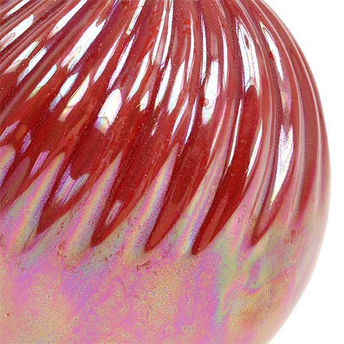 Floristik24 Florero, Mini Florero Madreperla rojo Ø7,5cm H10cm 6pcs