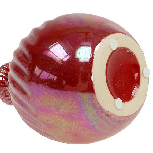 Floristik24 Florero, Mini Florero Madreperla rojo Ø7,5cm H10cm 6pcs