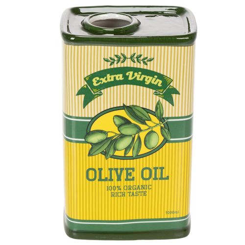 Floristik24 Jarrón de cerámica para aceite de oliva: decoración de mesa perfecta para flores secas, 18 cm