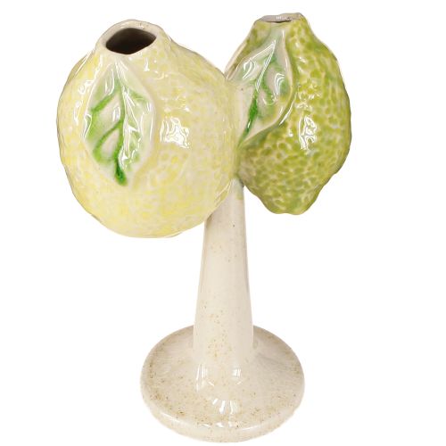 Artículo Jarrón de cerámica con decoración de limón, decoración de mesa mediterránea H22cm