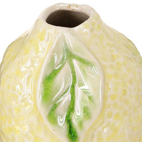 Artículo Jarrón de cerámica con decoración de limón, decoración de mesa mediterránea H22cm