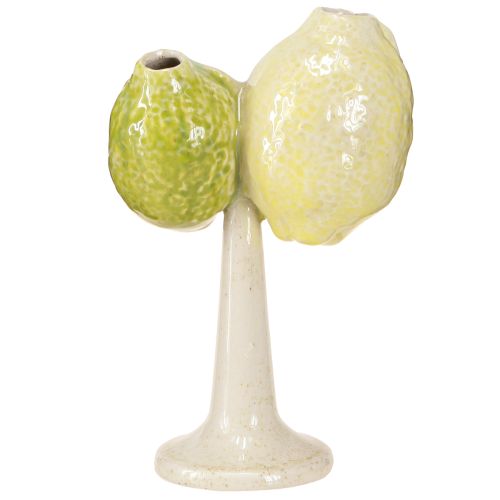 Artículo Jarrón de cerámica con decoración de limón, decoración de mesa mediterránea H22cm