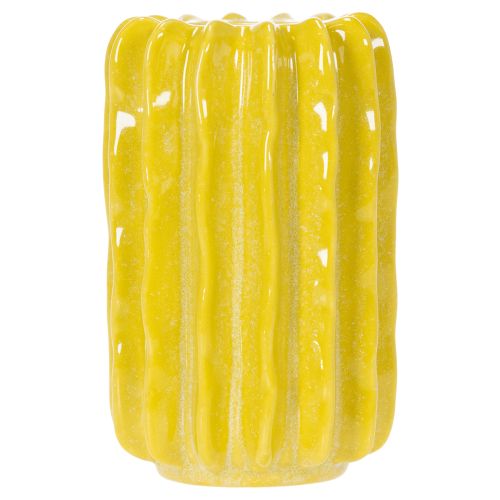 Artículo Jarrón de cerámica con forma de cactus, diseño acanalado para un estilo moderno, 13 cm, 4 piezas