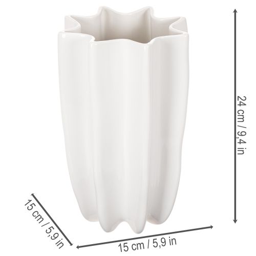 Jarrón acanalado, jarrón alto decorativo para flores secas, 24 cm | Floristik24.es