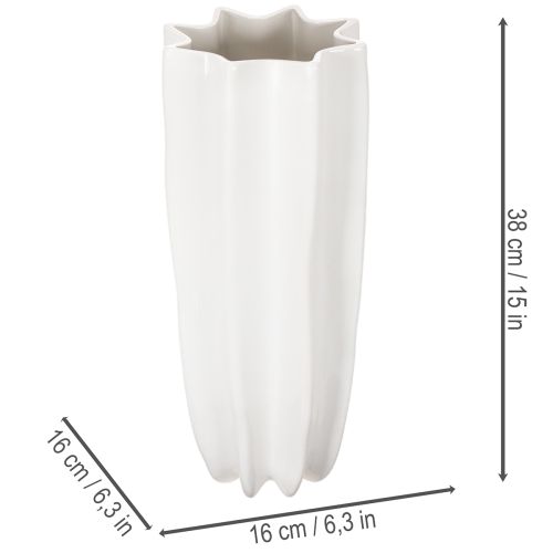 Jarrón de flores estriado, jarrón decorativo moderno de 38 cm. | Floristik24.es