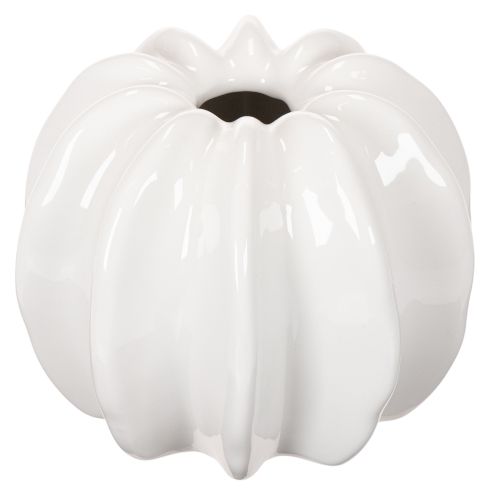 Jarrón de cerámica con forma de calabaza, blanco, decoración para el hogar, 15 cm.
