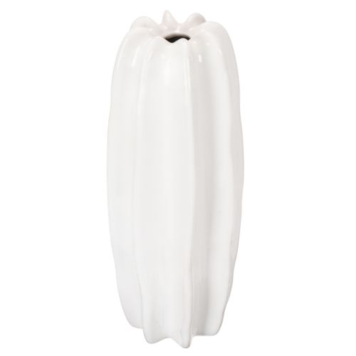 Jarrón acanalado, jarrón de cerámica moderno para flores secas, 40 cm