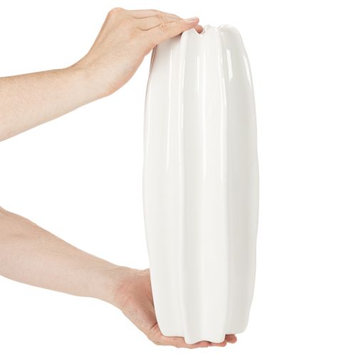 Jarrón acanalado, jarrón de cerámica moderno para flores secas, 40 cm | Floristik24.es