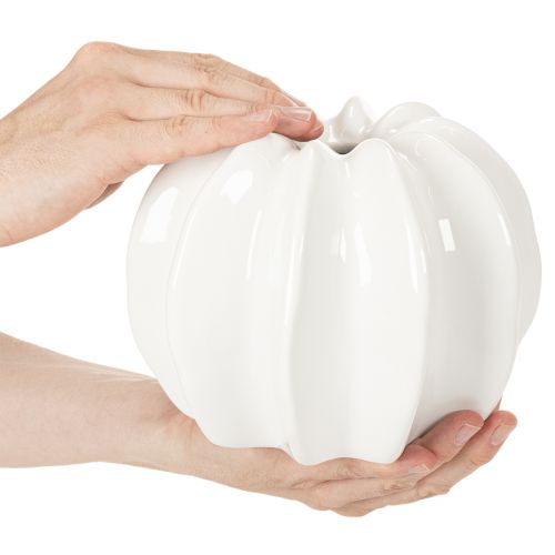 Jarrón decorativo con forma de calabaza, brillante, decoración otoñal para salón, 19 cm. | Floristik24.es