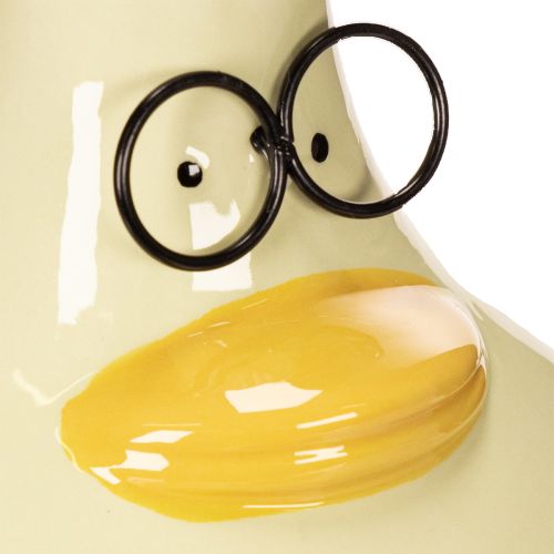 Artículo Jarrón con figura de pato, cerámica, diseño alegre, ideal para interiores modernos, 15 cm, 2 piezas