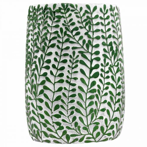 Floristik24 Florero decorativo floral, recipiente de cerámica, decoración de mesa, aspecto hormigón Ø15,5cm H21cm