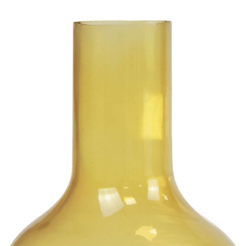 Artículo Florero florero de vidrio amarillo florero bulbo vidrio Ø10.5cm H15cm