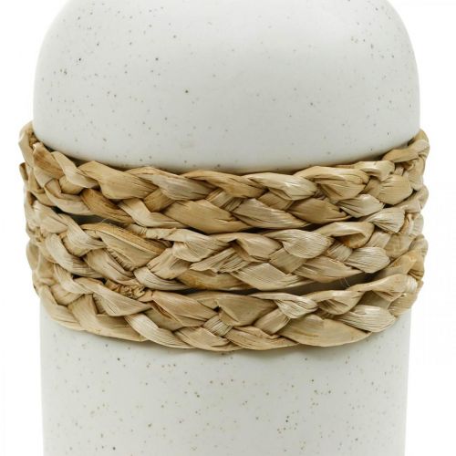 Artículo Florero de cerámica blanca y jarrón de algas marinas decoración de mesa Al. 22,5 cm