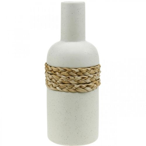 Artículo Florero de cerámica blanca y jarrón de algas marinas decoración de mesa Al. 22,5 cm