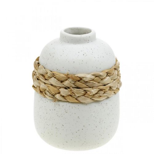Artículo Florero de mesa de algas marinas de cerámica blanca H10,5 cm 2 piezas