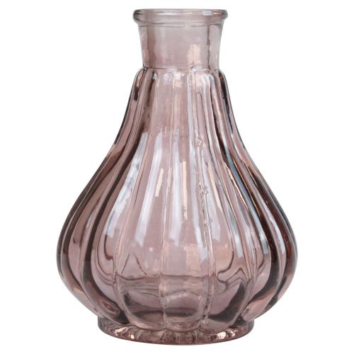 Floristik24 Florero florero de vidrio rosa florero decorativo bulbo vidrio Ø8.5cm H11.5cm