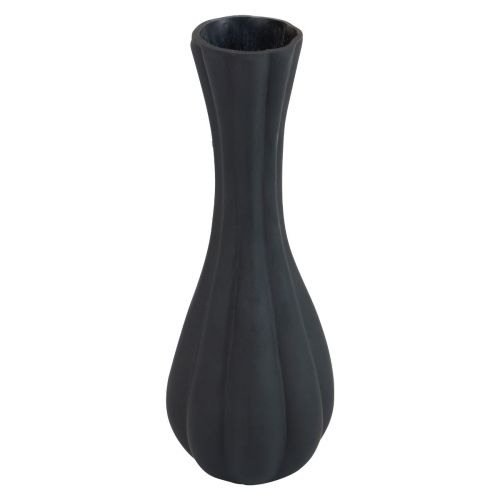 Artículo Florero florero de vidrio negro con ranuras florero de vidrio Ø6cm H18cm