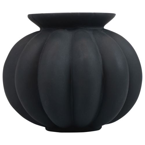 Artículo Florero florero de vidrio negro florero decorativo bulbo vidrio Ø11cm H9cm