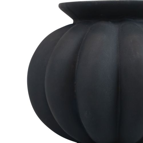 Artículo Florero florero de vidrio negro florero decorativo bulbo vidrio Ø11cm H9cm