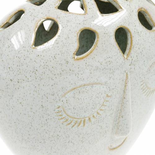 Floristik24 Jarrón con crema facial, beige Al. 18 cm aspecto gres 1 ud
