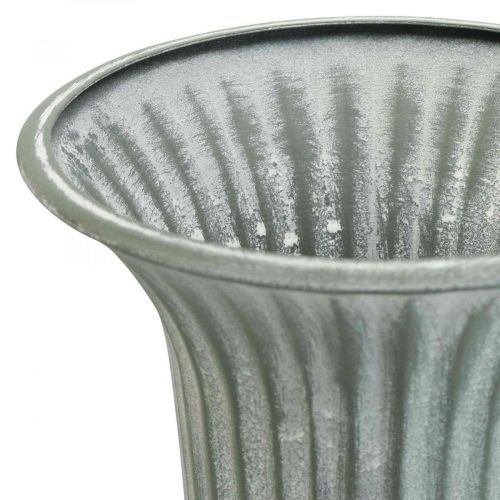 Floristik24 Jarrón decorativo vintage taza jarrón copa jarrón gris Al.21,5cm Ø15cm