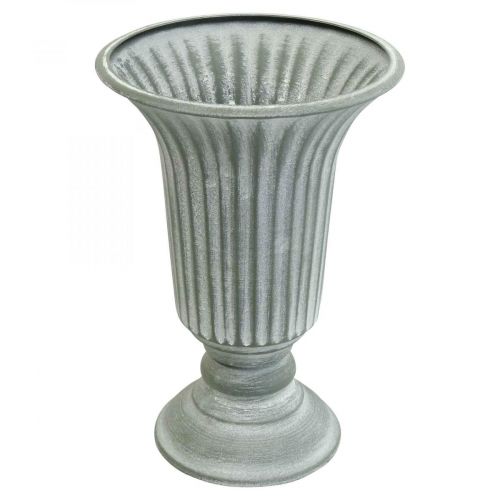 Jarrón decorativo vintage taza jarrón copa jarrón gris Al.21,5cm Ø15cm