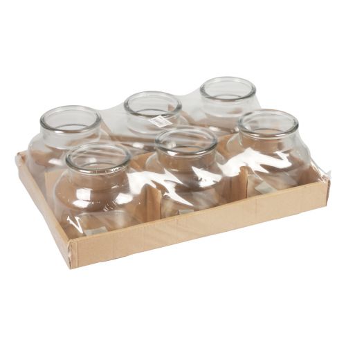 Floristik24 Mini jarrones decoración de vidrio jarrones de vidrio retro Ø12cm H12cm 6 piezas
