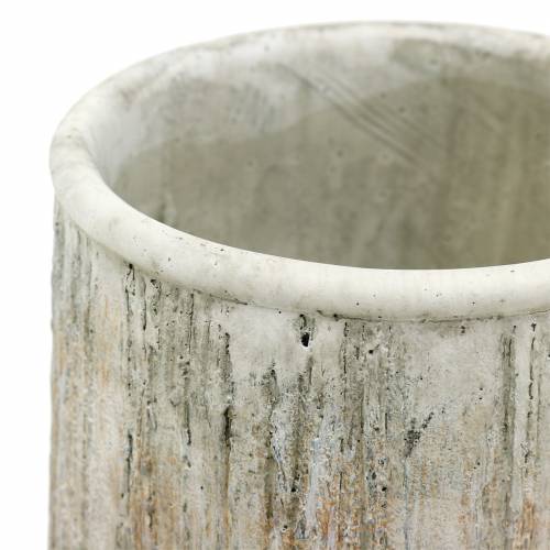 Floristik24 Jardinera florero hormigón diseño madera Ø15cm