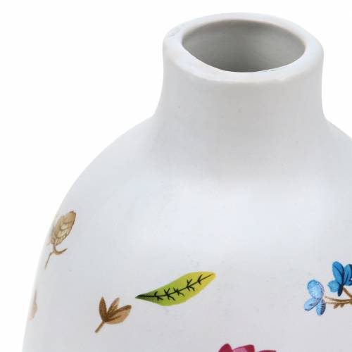 Floristik24 Jarrón decorativo blanco floral Ø11cm H17,5cm