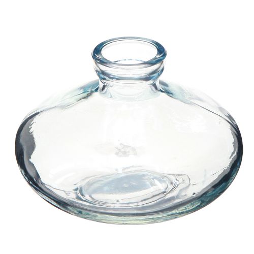 Artículo Jarrones decorativos de cristal plano bulboso azul Ø9cm H6cm 6 uds