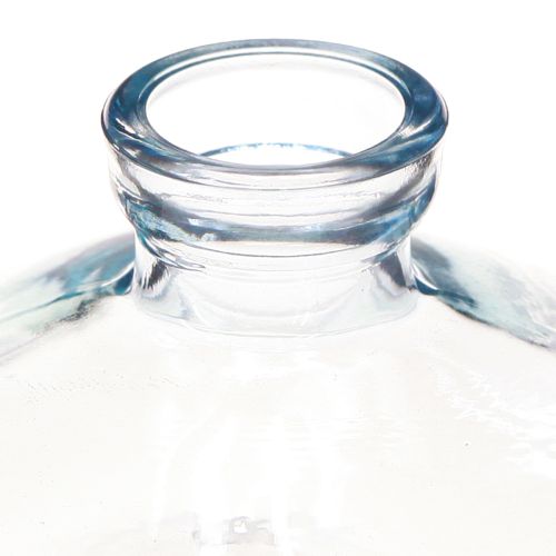 Artículo Jarrones decorativos de cristal plano bulboso azul Ø9cm H6cm 6 uds