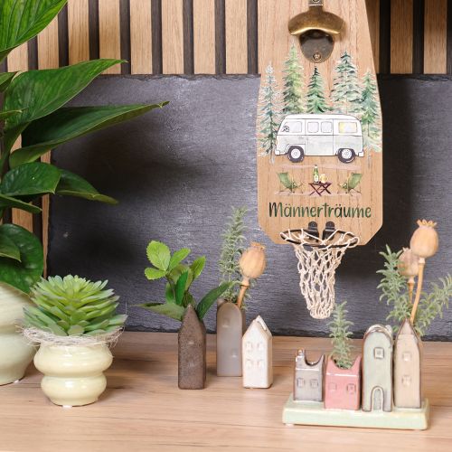 Artículo Juego de mini jarrones, casas de colores para decoración de mesa, 14cm